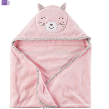 Cute Pink Bunny Pattern, Baby Bathtop con capucha y conjunto de toallitas hechas de algodón 100% orgánico, el mejor regalo de Baby Shower